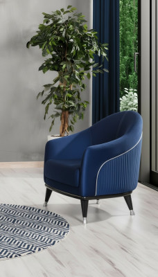 Luxus Sessel 1 Sitzer Wohnzimmer Stoff Polyester Stil Modern Design
