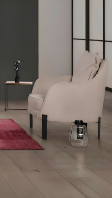 Modern Sessel 1 Sitz Wohnzimmer Stoff Polyester Stil Farbe Beige