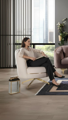 Moderner Sessel Fernseh Design Polster Sofa Couch Couchen Sofas Textil Möbel