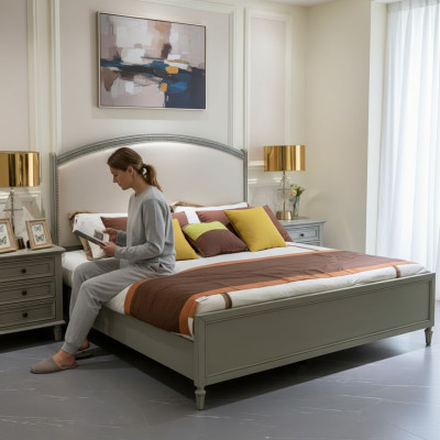 Schlafzimmer Set Bett + 2x Nachttisch Kommode Betten Doppelbett Möbel 3tlg. Holz