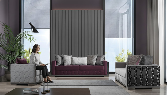 Luxus Sofagarnitur 3+3+1 Sitzer Gruppe Sofa Sitzer Wohnzimmer Sofas