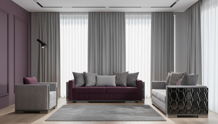 Luxus Sofagarnitur 3+3+1 Sitzer Gruppe Sofa Sitzer Wohnzimmer Sofas