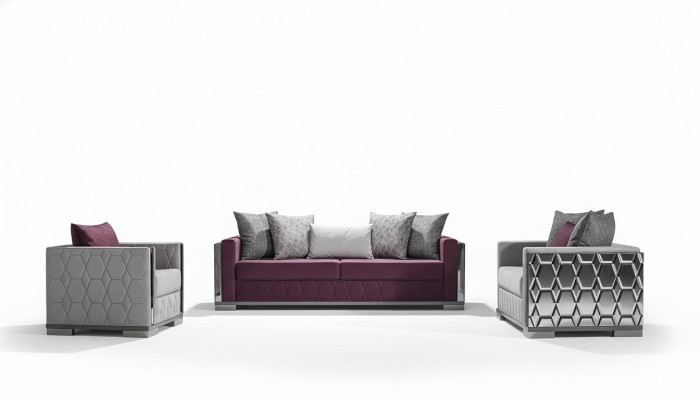 Luxus Sofagarnitur 3+3+1 Sitzer Gruppe Sofa Sitzer Wohnzimmer Sofas