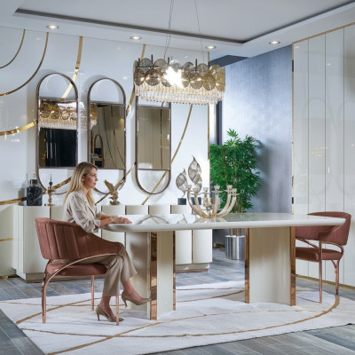 Luxus Tische Esszimmer Tisch Esszimmer Moderner Gold Edelstahl