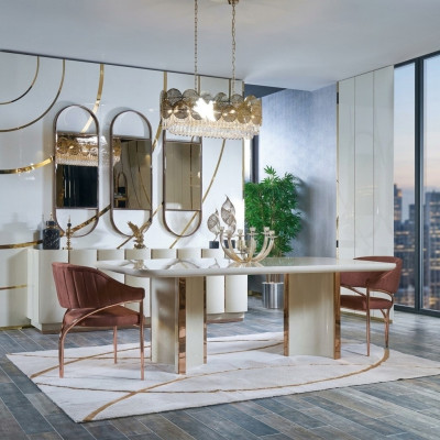 Luxus Tische Esszimmer Tisch Esszimmer Moderner Gold Edelstahl