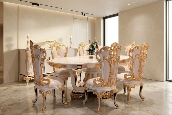 Tisch Luxus Esszimmertisch Esstisch Esszimmer Holz Tische Barock Ess Möbel Neu