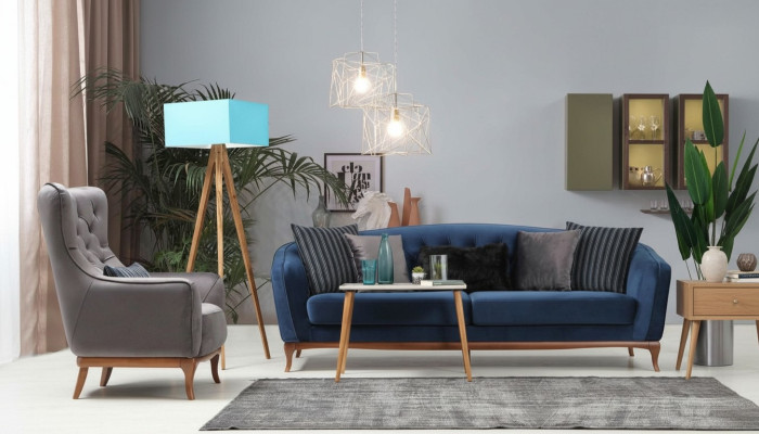 Sofagarnitur Sofa Garnitur Sofas 4+1 Sitzer Stoff Chesterfield Polster Samt Set