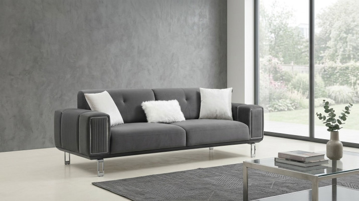 Luxus Sofa Design Dreisitzer Moderne Couch Grau Couchen Möbel Polster Loft Neu