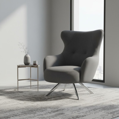 Sessel Ohrensessel Luxus 1 Sitzer Einsitzer Polster Sitz Designer Stoff Modern