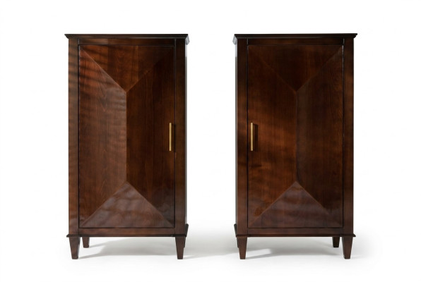 Schrank Klassische Möbel Luxus Schränke Holz Wohnzimmer Brauner Hochschrank