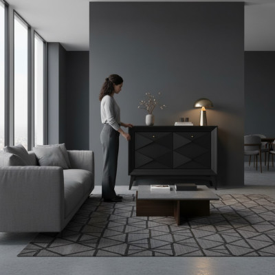 Kommode Schrank Sideboard Klassische Luxus Kommoden Esszimmer Schranke Grau Holz