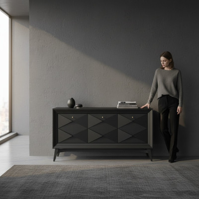 Luxus Kommode Schrank Sideboard Grau Klassische Kommoden Esszimmer Schranke Holz