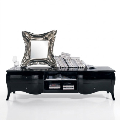 Tv Ständer Sideboard rtv Lowboard Regale Wohnzimmer Holz Schwarz Kommode Tische
