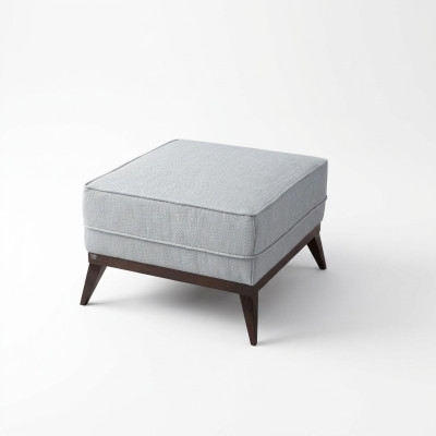 Hocker Fußhocker Polyester Puff Wohnzimmer Sitz Stoff Grau Luxus Sitzer Möbel