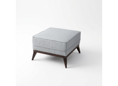 Hocker Fußhocker Polyester Puff Wohnzimmer Sitz Stoff Grau Luxus Sitzer Möbel