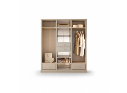 Offener Kleiderschrank Schlafzimmer Schrank Begehbare Möbel Schrank Holz Beige