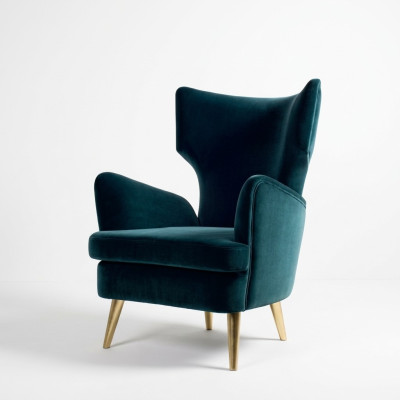 Ohrensessel Sessel Clubsessel Cocktailsessel Luxus Sitzer Sitz Wohnzimmer Grün