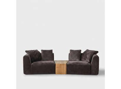 Viersitzer Sofa 4 Sitzer Sofas Modern Design Stoff Polyester Schwarz