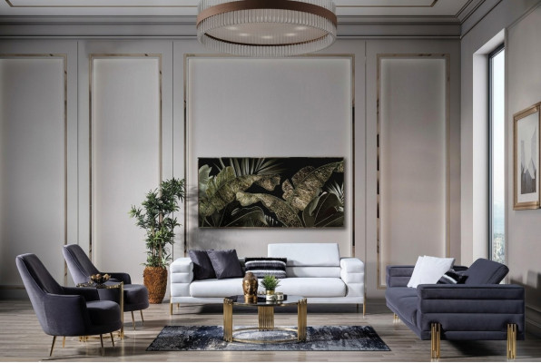 Sofagarnitur Komplette Couchgarnitur Sofa Sitzer Stoff Modern Set 4tlg