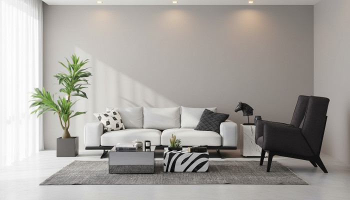 Sofagarnitur Sofa 3 Sitzer Sessel Dreisitzer Grau Modern Stoff Sitz 