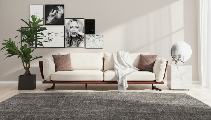 Viersitzer Sofa 4 Sitzer Stoff Beige Modern Design Wohnzimmer Luxus