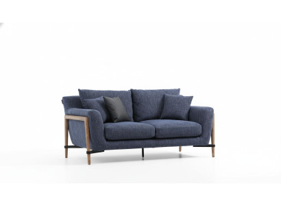 Viersitzer Sofa 4 Sitzer Stoff Sofas Modern Design Wohnzimmer Blau