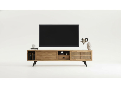 TV Ständer RTV Lowboard Couchtisch Braun Holz Modern Wohnzimmer Set