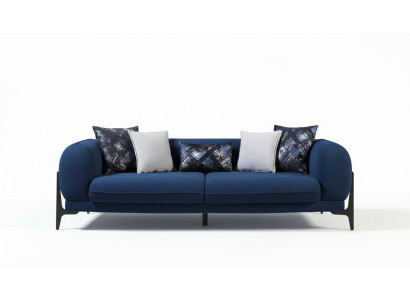 Blauer Dreisitzer Luxus Couch Moderne Sofas Wohnzimmermöbel Edelstahl