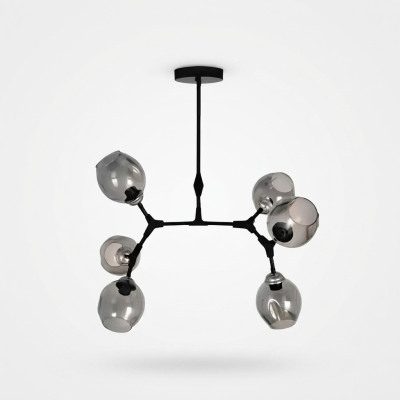 Deckenlampe Lüster Kronleuchter Deckenleuchter Modern Glas Schwarz Neu