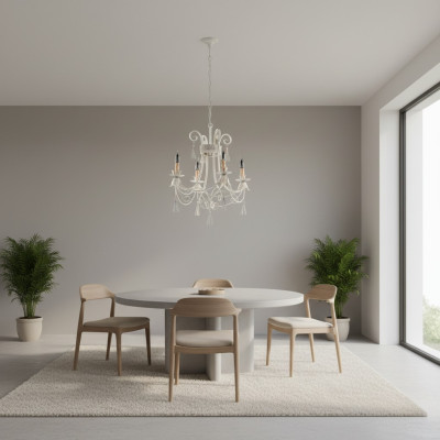 Luxus Deckenleuchter Lüster Kronleuchter Deckenlampe Lampen Beige Art