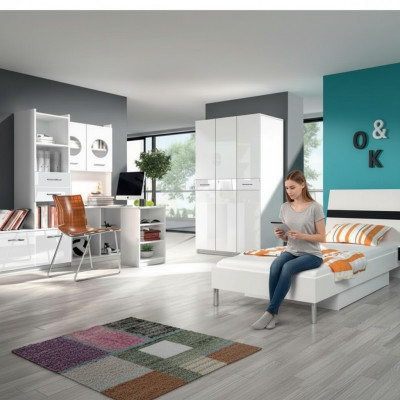Modern Schreibtisch Holz Eckschreibtisch Jugend Kinderzimmer Weiß Möbel Design