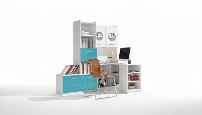Schrank für Jugendzimmer Regal Bücherschrank Möbel Turkis Regal Bücherregal 1tlg