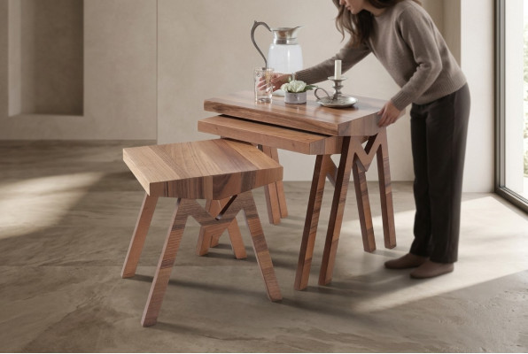 Blumenständer Beistelltische Holztische Tisch Set Beistelltisch Couchtisch 3tlg.