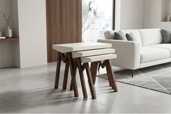 Blumenständer Beistelltische Holztische Set Beistelltisch Tisch Couchtisch 3tlg.