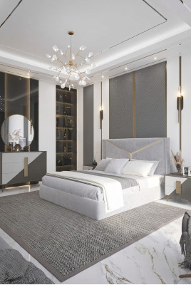 Doppelbett Luxus Betten Polster Schlafzimmer Möbel Neu Beleuchtetes Bett Design