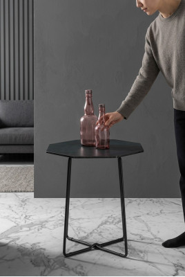 Beistelltisch Edelstahl Beistelltisch Tisch Wohnzimmer Couchtische Mattschwarzer