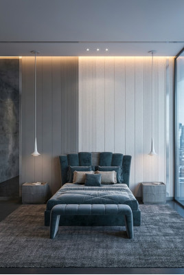 Luxus Doppel Hotelbetten Italienische Möbel Neu Modernes BettBlau Polster Design