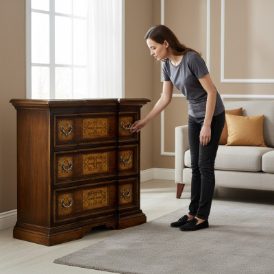 Italienische Möbel Braun Klassische Kommode Schrank Holz Schränke Möbel Konsolen