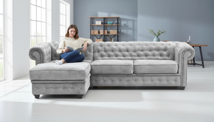 Chesterfield Ecksofa Eckcouch Sofa Couch Möbel Sofas Couchen Eckgarnitur