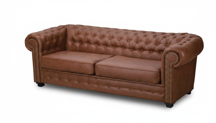 Dreisitzer Couch Textil Braun Sofa Polster Möbel Einrichtung Sofas Couchen
