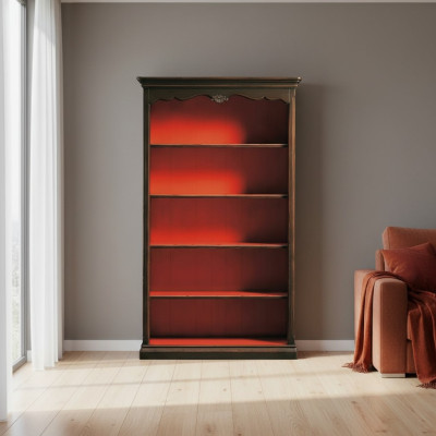 Bücherschrank Vitrine Regal Möbel Bücherregal braun Glasschrank Schränke Regale