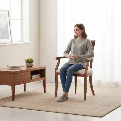 Klassische Stühle Stuhl Lehnstuhl Holzstuhl Esszimmerstuhl Luxus Holz Möbel Neu
