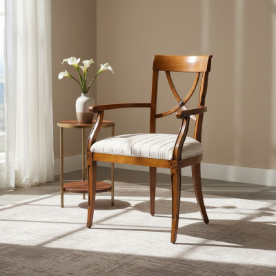 Klassische Stühle Stuhl Lehnstuhl Holzstuhl Esszimmerstuhl Luxus Holz Möbel Neu