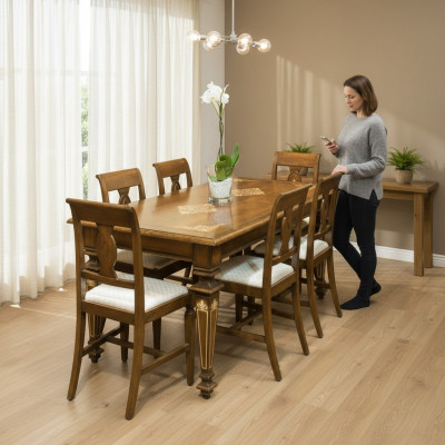Designer Esstisch Möbel in Esszimmer Klassisch Tische Design Holz
