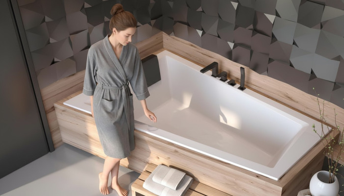 Badewanne 2 Personen Eck Bade Wannne Badezimmer Einbau Wannen Acryl Design Neu