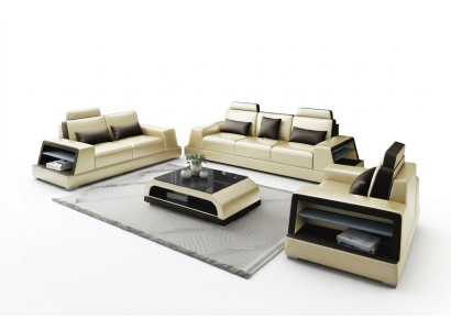 Wohnzimmer Polstergarnitur Ledersofa Couch Sofa Sitz Polster Garnituren 3+2+2