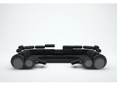 Design XXL Wohnlandschaft Sofa mit USB,Couch Polster Ecksofa Textil Stoff Neu
