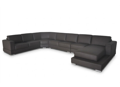 Ecke Leder Modern XXL Couch Wohnlandschaft Ledersofa Sofa U-Form USB Ecksofa Neu