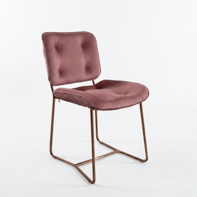 Rosa Lehnstuhl Designer Einsitzer Stuhl Polstersitzer Metallstuhl