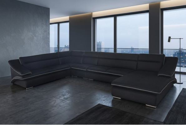 Sofa Ecksofa Design Polster Eckcouch Eckgarnitur Couch UForm Wohnlandschaft +USB